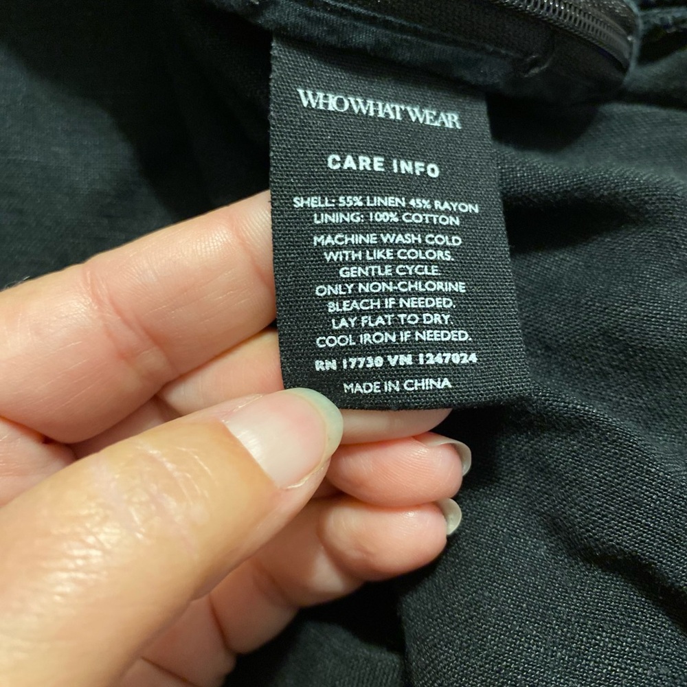 Who What Wear black peplum linen camisole - Picture 6 of 7